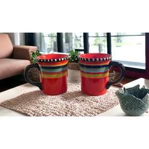 (2) Gibson Elite Pueblo Springs Coffee Mug Pueblo Springs Red Cup Large